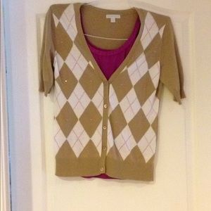 Argyle short sleeve sweater & tank